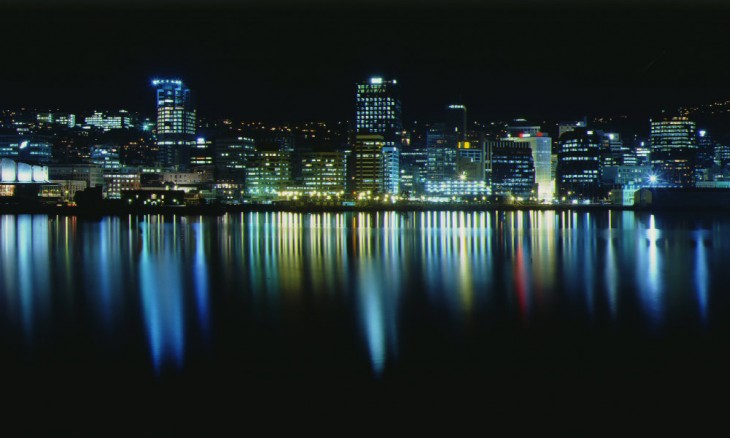 City at night, Wellington, North Island