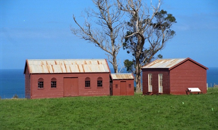 Historic barns at Waikouiti, Otago, South Island