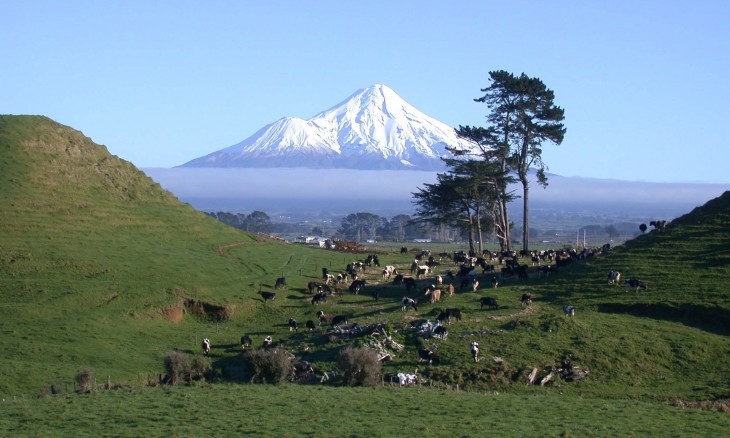 Mt Taranaki from the east, Taranaki, North island