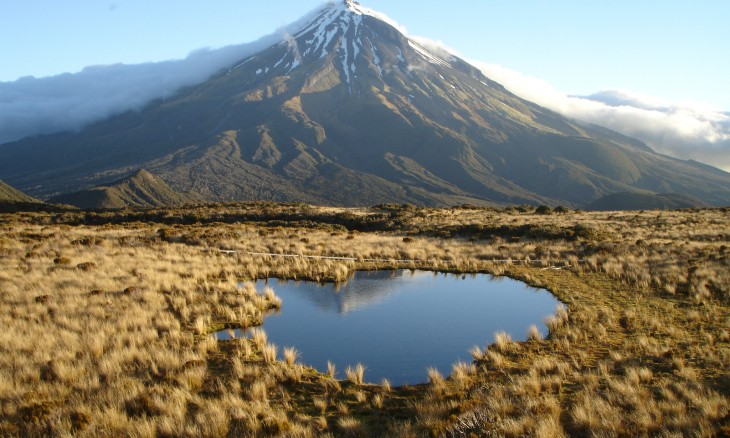 Mt Taranaki from the east, Taranaki, North Island