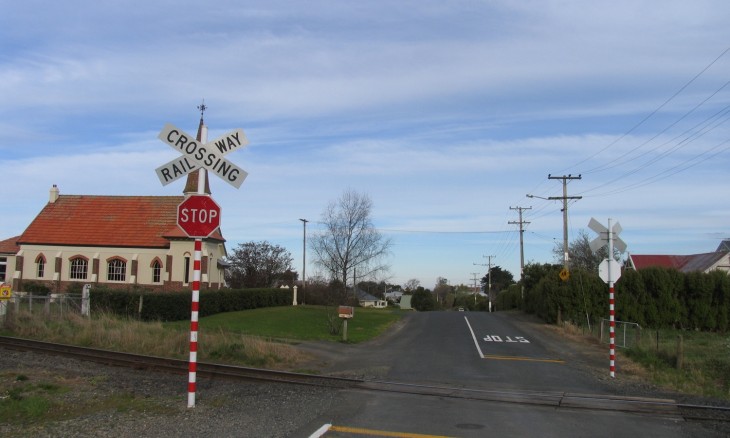 Railway crossing, near Dunedin, South Island