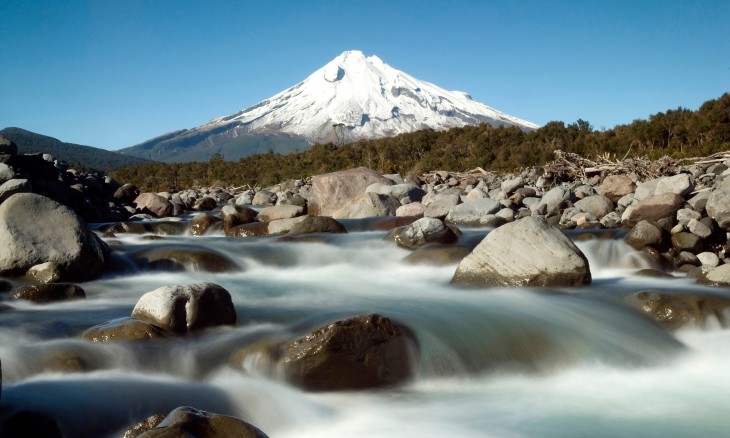 Mt Taranaki from the north, Taranaki, North Island