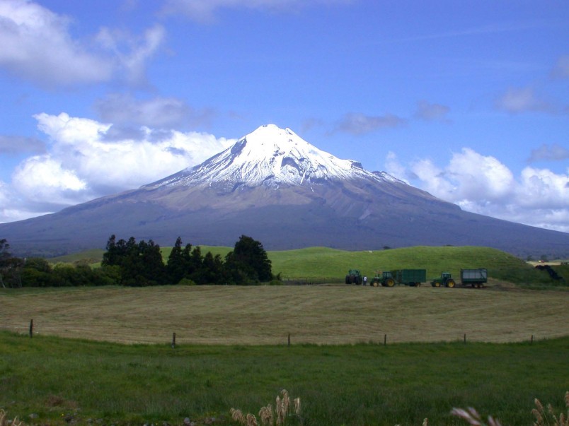 Mt Taranaki from the north, Taranaki, North Island