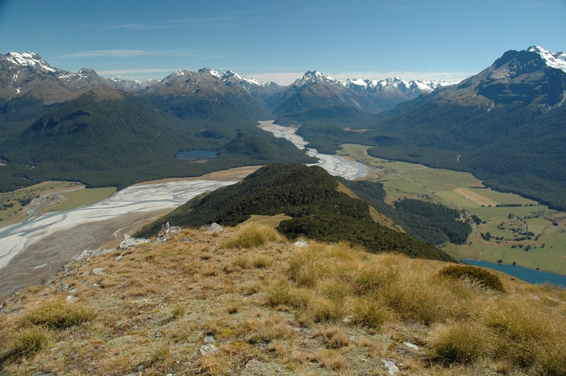 Dart River Valley from Mt Alfred, Glenorchy, South Island