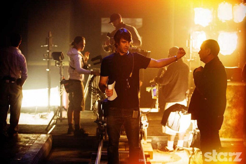 DOP Aaron Morton discusses a shot with John Cavill
