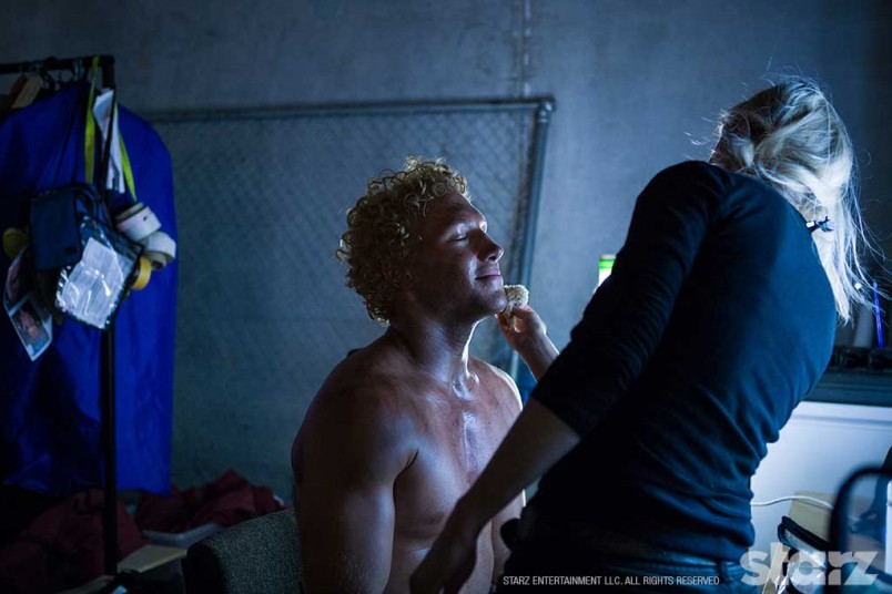 Jai Courtney goes through make-up
