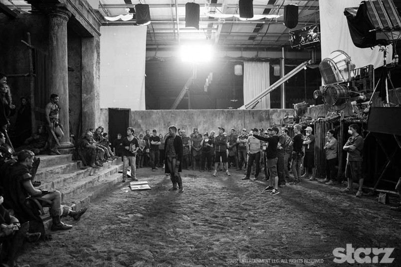 Blocking a scene at the abandoned temple