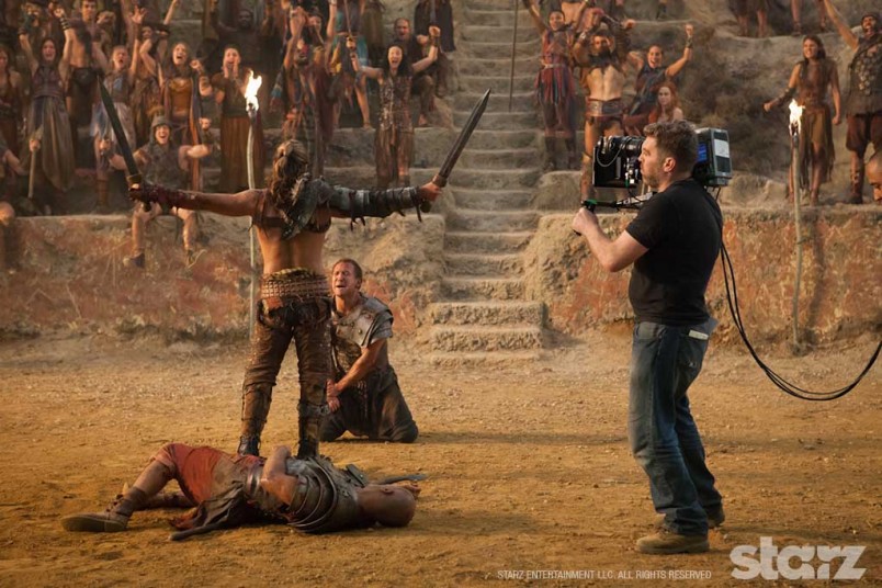 Gladiators battle in the arena