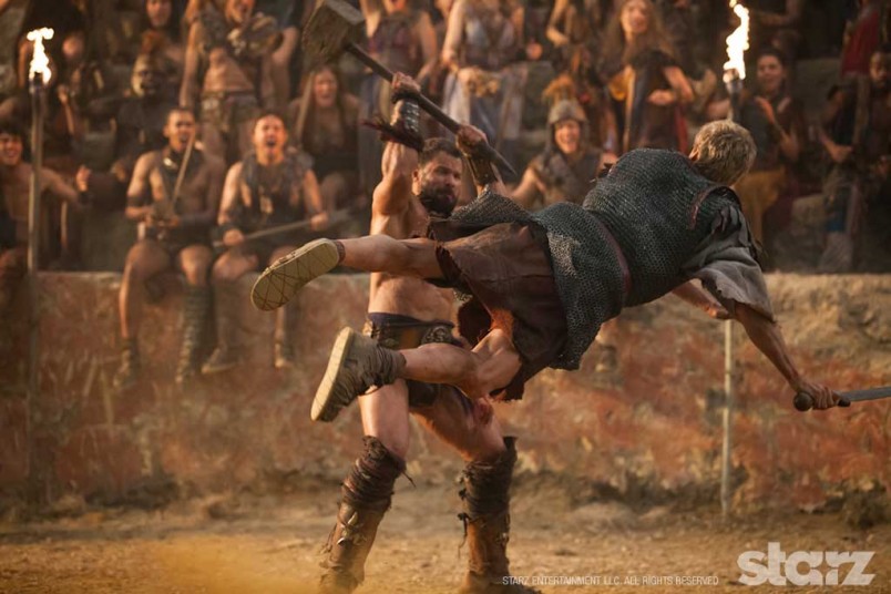 Gladiators battle in the arena