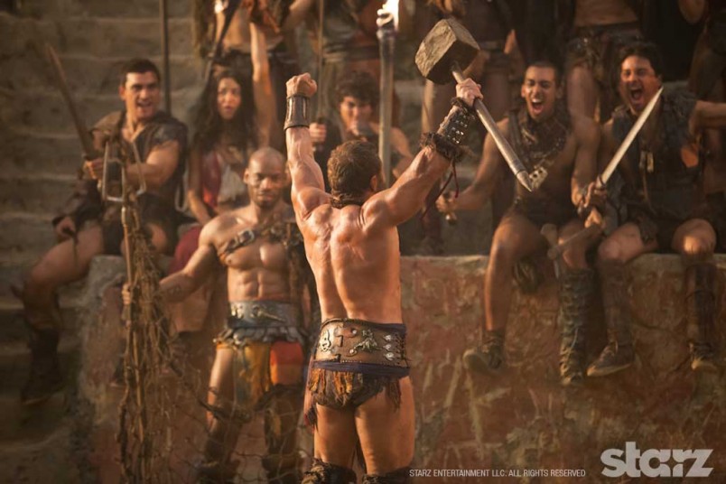 Gladiators battle in the arena
