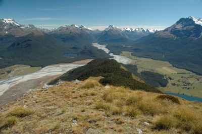Dart River Valley from Mt Alfred, Glenorchy, South Island