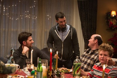 Producer Alex Garcia checks in with the cast. 
