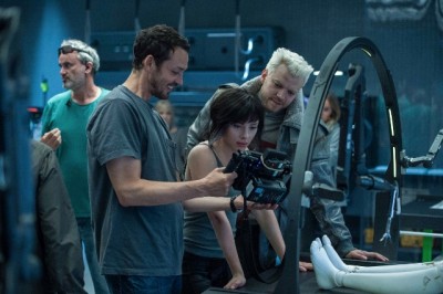 Checking out the scene just shot