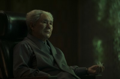 Takeshi Kitano's (Daisuke Aramaki) suit made by New Zealand designer Rembrandt